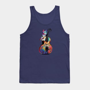 Musician Cat Surreal Tank Top